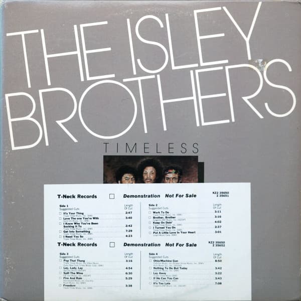 The Isley Brothers – Timeless vinyl cover art