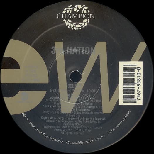3rd Nation – House - I Believe vinyl cover art