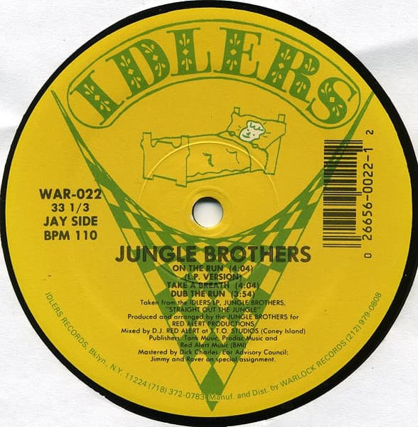 Jungle Brothers – On The Run vinyl cover art