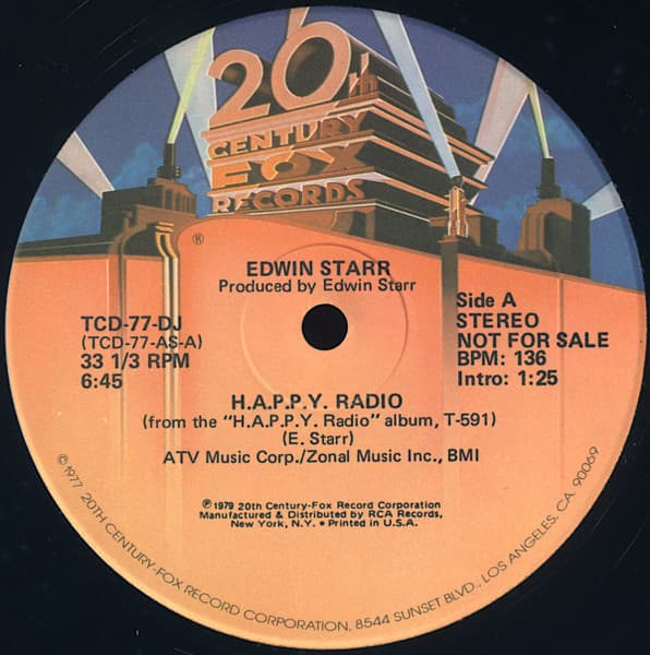 Edwin Starr – H.A.P.P.Y. Radio vinyl cover art