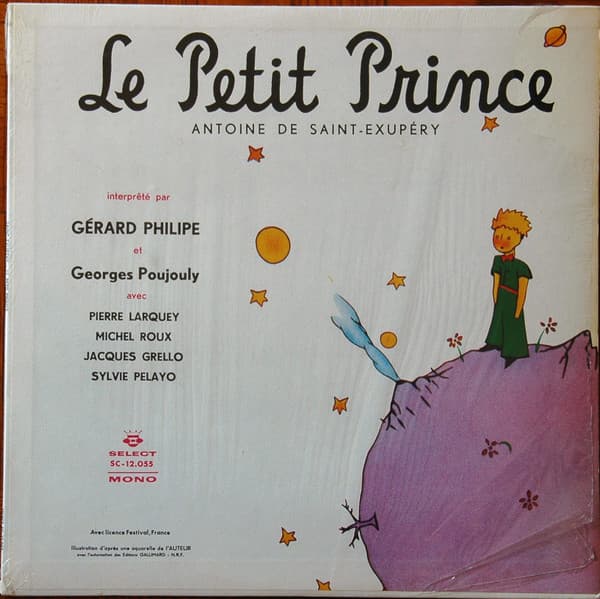 Antoine De Saint-ExupéRy, GéRard Philipe, Georges Poujouly, Pierre Larquey, Michel Roux (2), Jacques Grello, Sylvie Pelayo – Le Petit Prince vinyl cover art