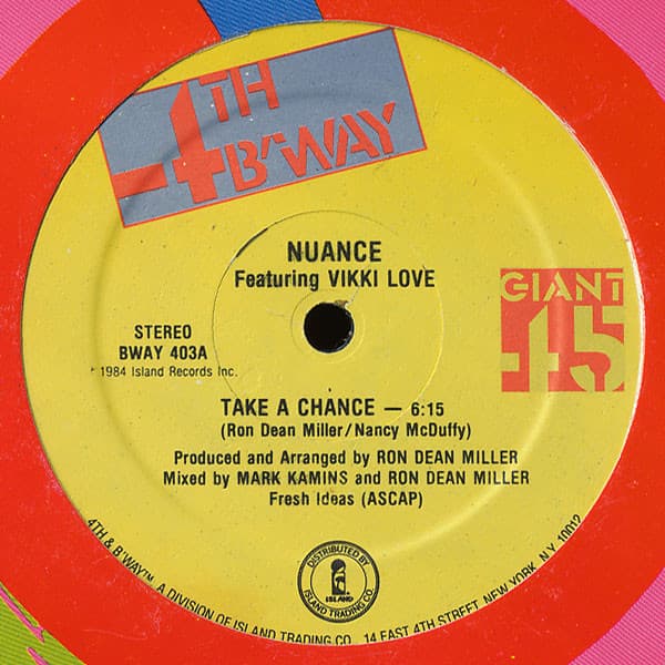 Vikki Love Nuance – Take A Chance vinyl cover art