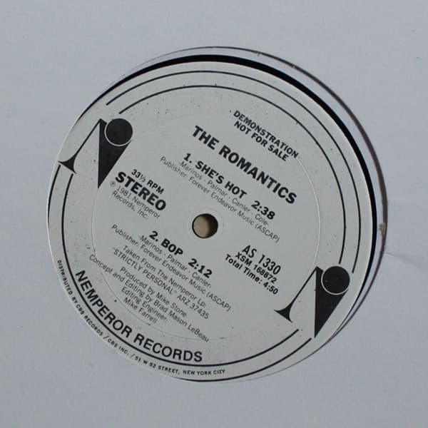 The Romantics – She'S Hot vinyl cover art