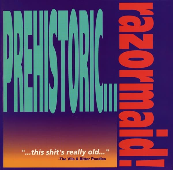 Various – Synth-Pop - Razormaid'S Prehistoric 5th Anniversary Issue - Thee Most Tired Of Razormaid! Records vinyl cover art