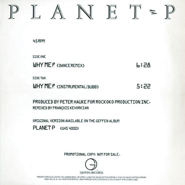 Planet P Project – Why Me? vinyl cover art