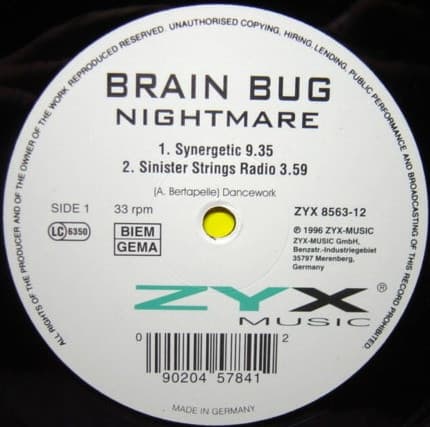 Brainbug – Trance - Nightmare vinyl cover art