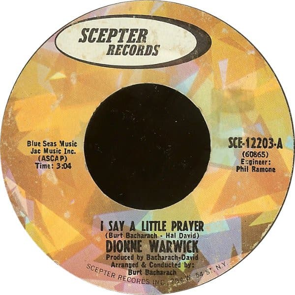 Dionne Warwick – I Say A Little Prayer vinyl cover art