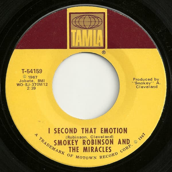 The Miracles – I Second That Emotion vinyl cover art