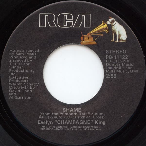 Evelyn King – Shame vinyl cover art