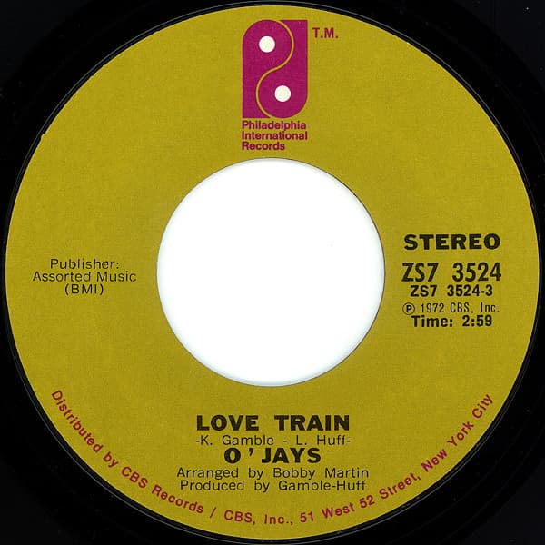The O'Jays – Love Train vinyl cover art