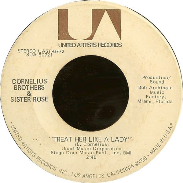 Cornelius Brothers & Sister Rose – Treat Her Like A Lady vinyl cover art
