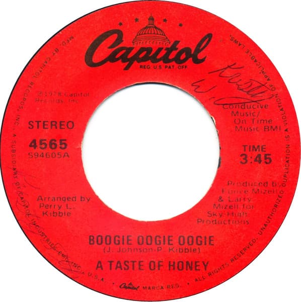 A Taste Of Honey – Boogie Oogie Oogie vinyl cover art