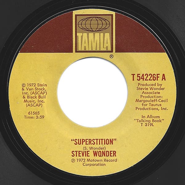 Stevie Wonder – Superstition vinyl cover art