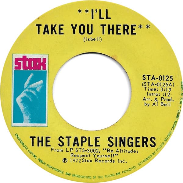 The Staple Singers – I'Ll Take You There vinyl cover art