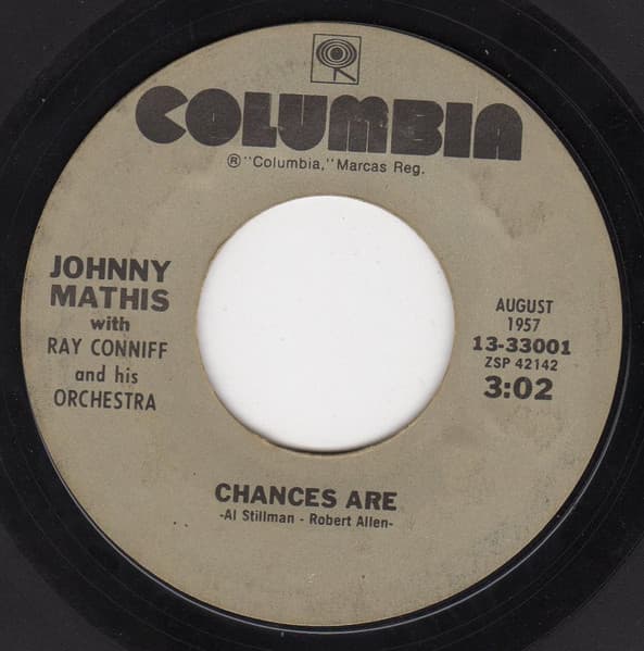 Ray Conniff & His Orchestra Johnny Mathis – Chances Are vinyl cover art