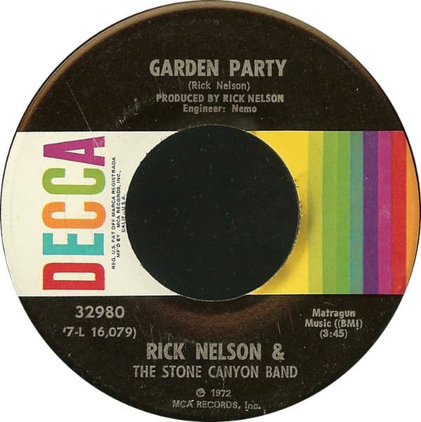 Rick Nelson & The Stone Canyon Band – Garden Party vinyl cover art