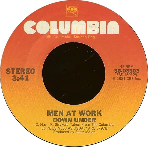 Men At Work – Down Under vinyl cover art