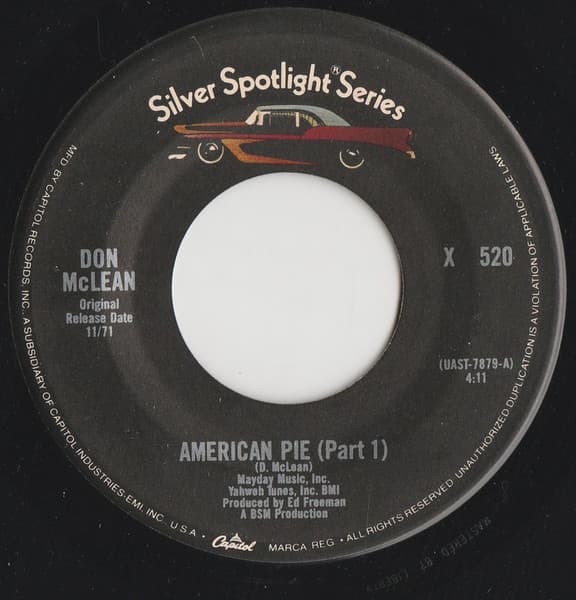 Don Mclean – American Pie vinyl cover art