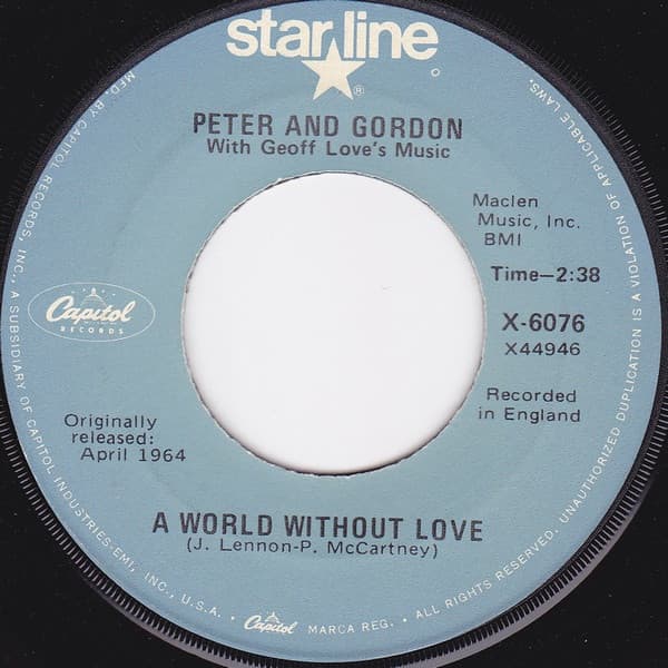 Geoff Love & His Orchestra Peter & Gordon – Nobody I Know vinyl cover art