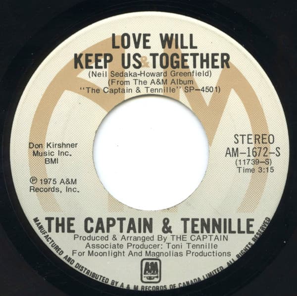 Captain And Tennille – Love Will Keep Us Together vinyl cover art