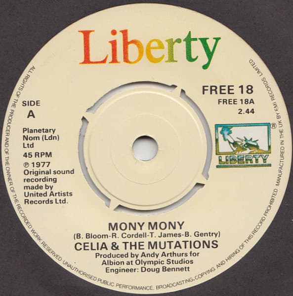 Celia And The Mutations – Mony Mony vinyl cover art