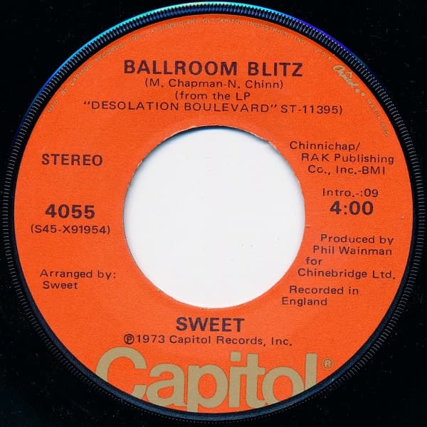 The Sweet – Ballroom Blitz vinyl cover art