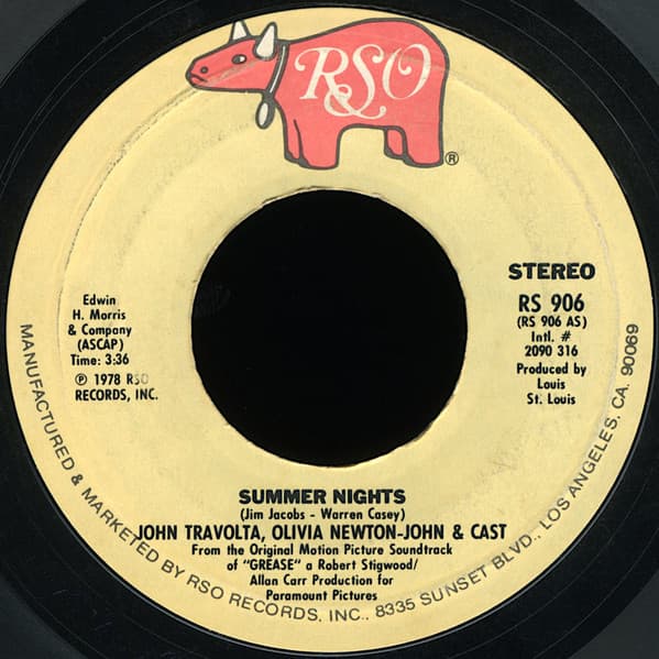 John Travolta, Olivia Newton-John, "Grease" Cast, Louis St. Louis – Rock 'N' Roll Party Queen vinyl cover art