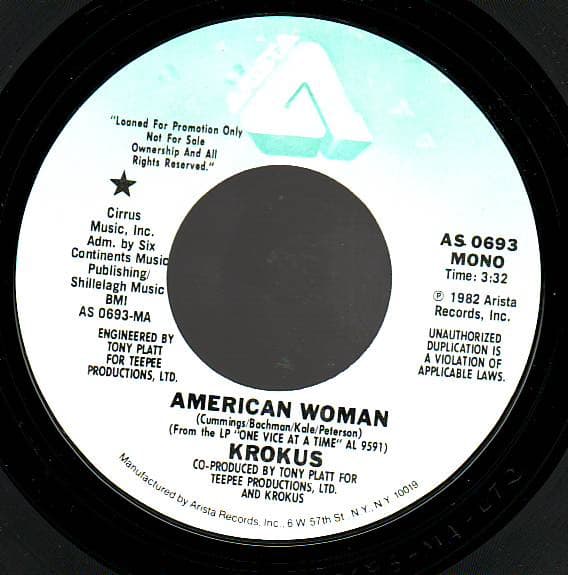 Krokus – American Woman vinyl cover art