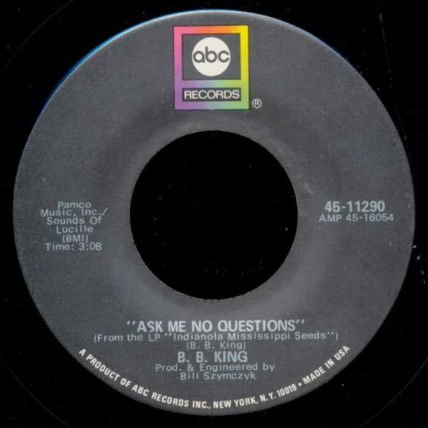 B.B. King – Ask Me No Questions vinyl cover art