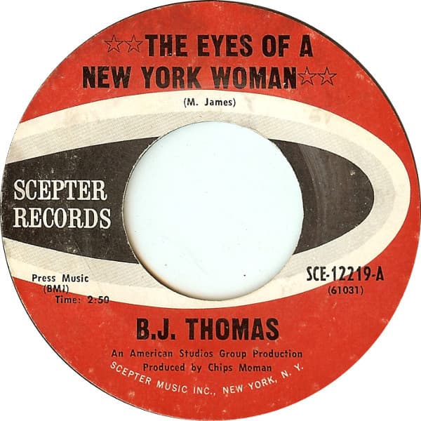 B.J. Thomas – The Eyes Of A New York Woman vinyl cover art