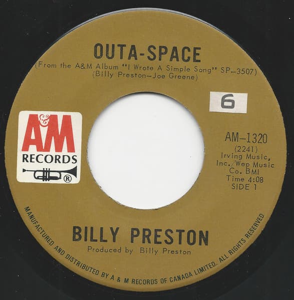 Billy Preston – I Wrote A Simple Song vinyl cover art