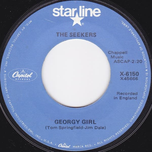 The Seekers – I'Ll Never Find Another You vinyl cover art