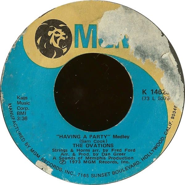 The Ovations – Having A Party (Medley) vinyl cover art