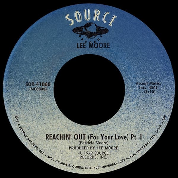 Lee Moore – Reachin' Out (For Your Love) vinyl cover art