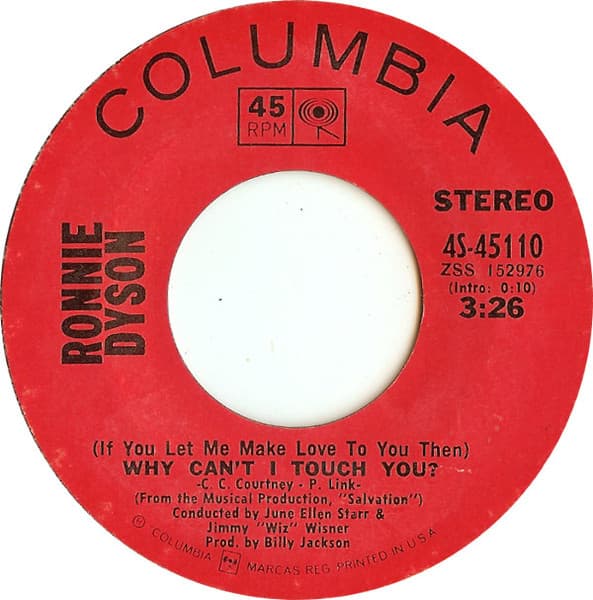 Ronnie Dyson – Girl Don'T Come vinyl cover art