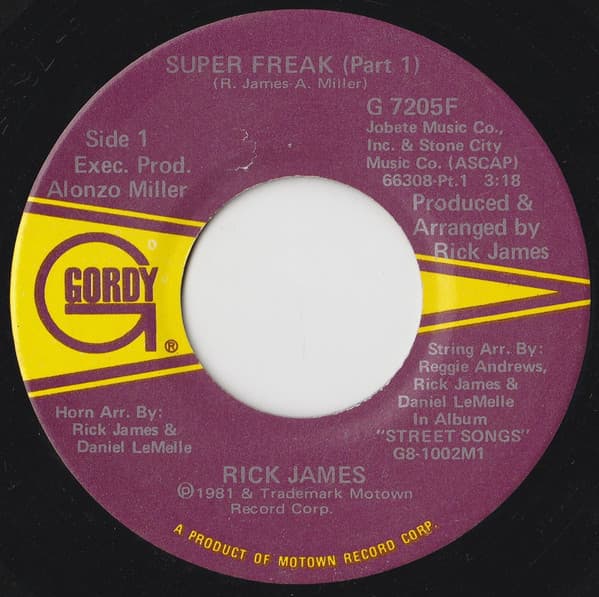 Rick James – Super Freak vinyl cover art