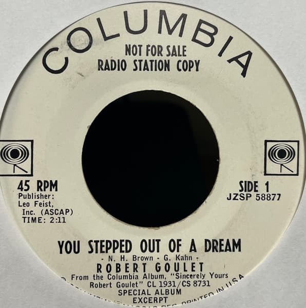 Robert Goulet – Sincerely Yours vinyl cover art