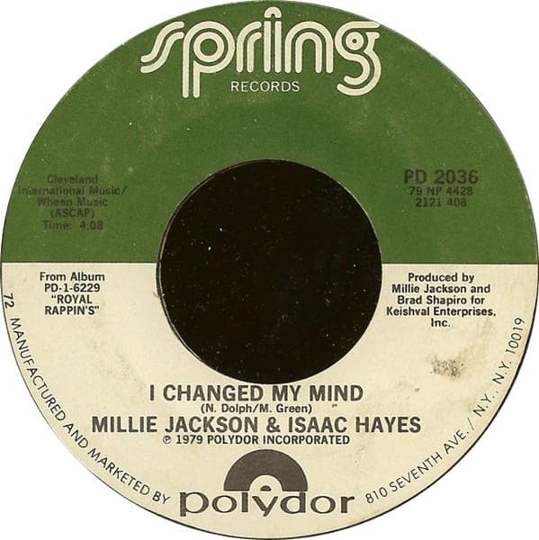 Isaac Hayes Millie Jackson – I Changed My Mind vinyl cover art