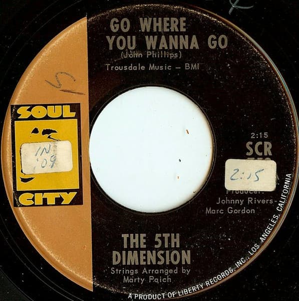 The Fifth Dimension – Go Where You Wanna Go vinyl cover art