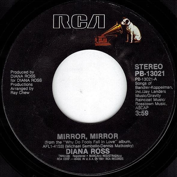 Diana Ross – Mirror, Mirror vinyl cover art