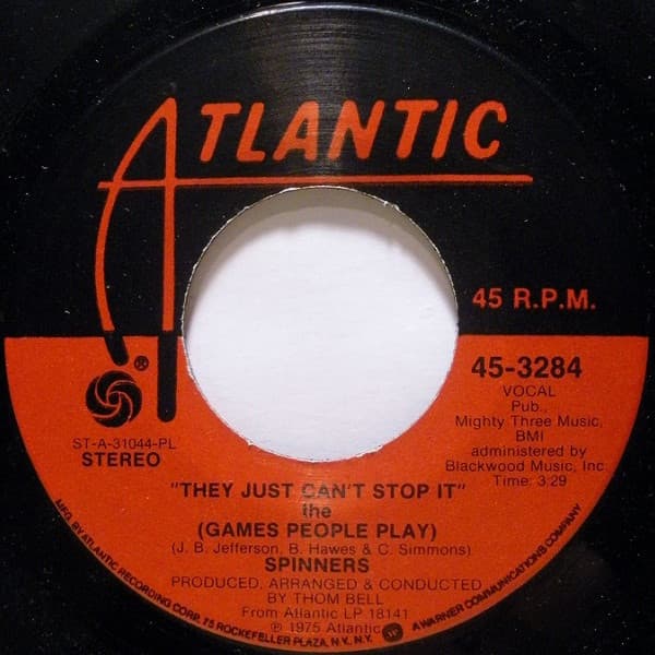 Spinners – They Just Can'T Stop It The (Games People Play) vinyl cover art