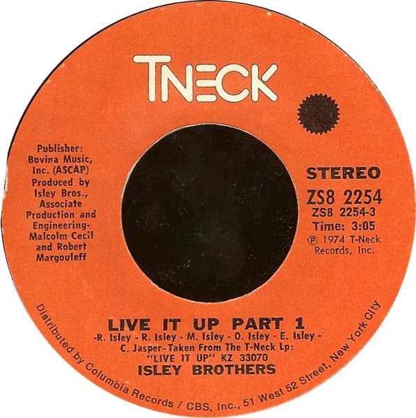 The Isley Brothers – Live It Up vinyl cover art