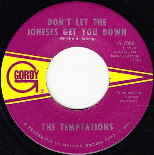 The Temptations – Don'T Let The Joneses Get You Down vinyl cover art
