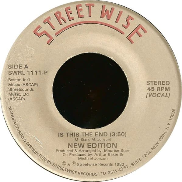 New Edition – Is This The End vinyl cover art