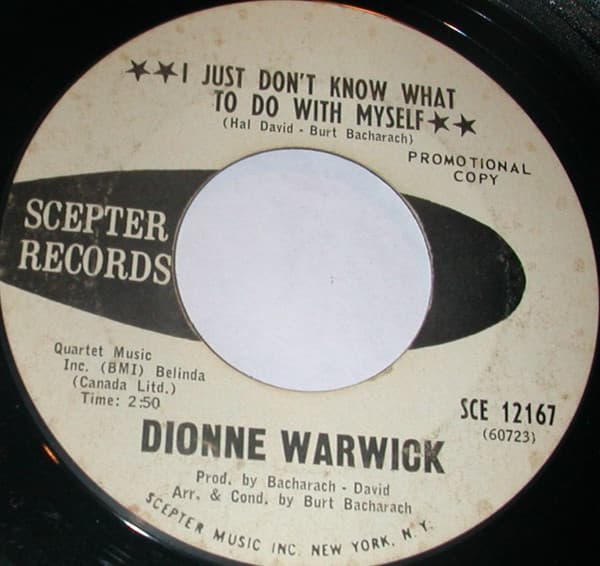 Dionne Warwick – In Between The Heartaches vinyl cover art