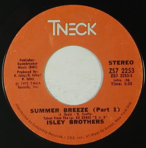 The Isley Brothers – Summer Breeze vinyl cover art