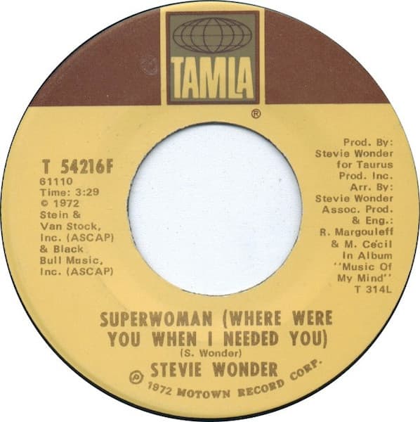 Stevie Wonder – Superwoman (Where Were You When I Needed You) vinyl cover art