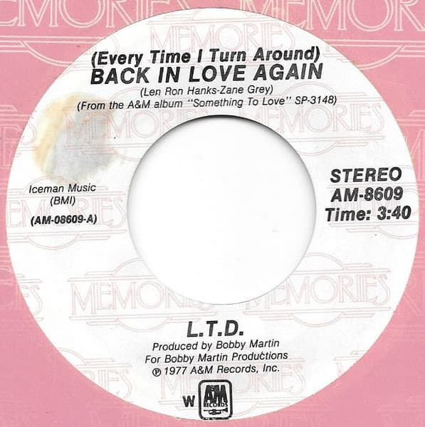 L.T.D. – (Every Time I Turn Around) Back In Love Again vinyl cover art