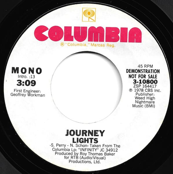 Journey – Lights vinyl cover art