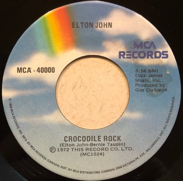 Elton John – Crocodile Rock vinyl cover art